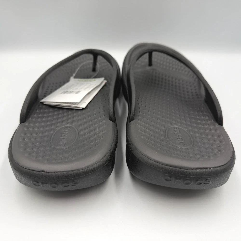 CROCS LiteRide Inmotion Flip Flops Black Sandals 211101-001 Men's 8 **NEW**